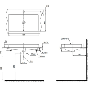 Chậu rửa lavabo đặt bàn TOTO LW1717B - 4 Chậu rửa lavabo đặt bàn TOTO LW1717B - 3