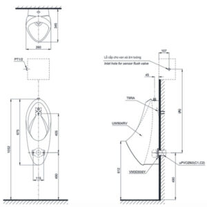 BỒN TIỂU NAM TREO TƯỜNG TOTO UT904HN - 3