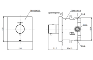 Van điều chỉnh nhiệt độ TOTO TBV02402B/TBN01001B - 3