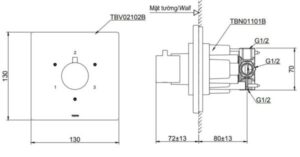 Van chuyển hướng TOTO TBV02102B – Cho sen nhiệt độ - 4 Van chuyển hướng TOTO TBV02102B – Cho sen nhiệt độ - 3