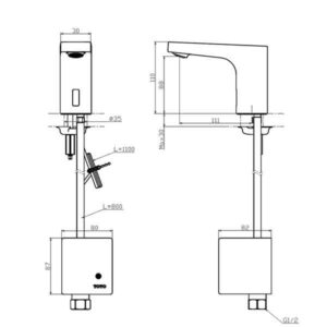 Vòi cảm ứng nước lạnh Toto TTLA102/TTLE101B2L/TX709AV6 - 4 Vòi cảm ứng nước lạnh Toto TTLA102/TTLE101B2L/TX709AV6 - 3