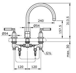 Vòi xả bồn tắm nóng lạnh TOTO TX467SEL - 4 Vòi xả bồn tắm nóng lạnh TOTO TX467SEL - 3