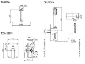 Sen tắm nóng lạnh âm tường TOTO TX491S/TX442SK/DB128CFN - 4 Sen tắm nóng lạnh âm tường TOTO TX491S/TX442SK/DB128CFN - 3