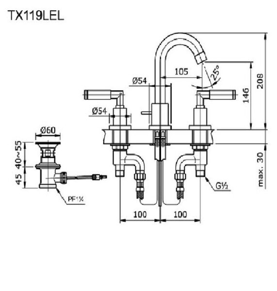 Vòi lavabo nóng lạnh TOTO TX119LEL - 2