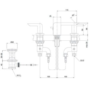 Vòi lavabo nóng lạnh TOTO TX119LFBR - 3