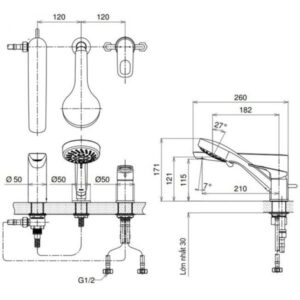 Vòi xả bồn kèm sen tắm nóng lạnh TOTO TX496SRR - 4 Vòi xả bồn kèm sen tắm nóng lạnh TOTO TX496SRR - 3