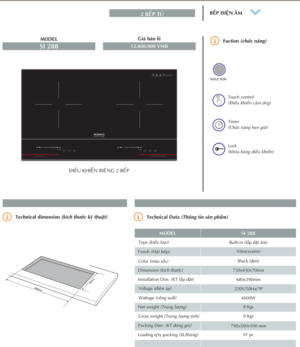 Sanko-Bếp điện âm 2 bếp từ SI 288 - 3