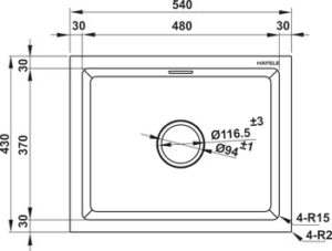 Chậu đá Hafele HS22-GEN1S60S – màu xám 577.25.500 - 14