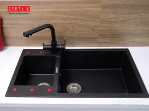 CHẬU RỬA CHÉN CARYSIL ENC2-03/NERA (ĐEN) - 2 CARYSIL ENC2-03/NERA