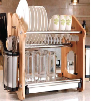 Kệ chén để bàn Higold inox -gỗ – F850D