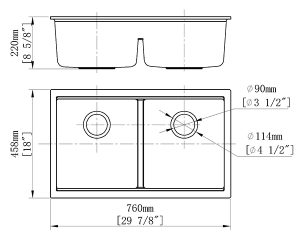 Chậu Rửa Chén Đá Nhân Tạo 2 Hộc CREAVE G-U7646G - 10 Chậu Rửa Chén Đá Nhân Tạo 2 Hộc CREAVE G-U7646G - 9