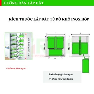 Tủ đồ khô 6 tầng inox hộp Grob - 13 Tủ đồ khô 6 tầng inox hộp Grob - 12