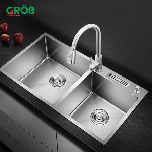 Chậu 2 hố inox GS304-8245 Grob - 8