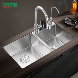 Chậu 2 hố inox GS304-8245 Grob - 6