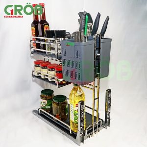 KỆ ĐỰNG DAO THỚT INOX SUS304 NAN OVAL Grob - 7