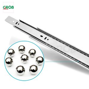 Ray Bi 3 Tầng inox 304 Không giảm chấn Grob - 16 Ray Bi 3 Tầng inox 304 Không giảm chấn Grob - 15