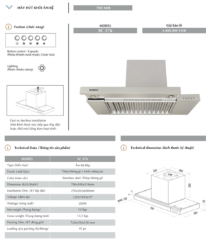 Sanko-Máy hút khói âm kệ SC 376 - 6
