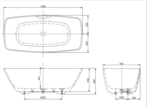 Bồn tắm nhựa FRB TOTO PJY1804HPWE/NTP011E#MW (#GW) - 3