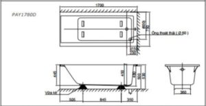 Bồn tắm nhựa TOTO PAY1780D#W/DB501R-2B (PAY1780D/DB501-2DR) - 3