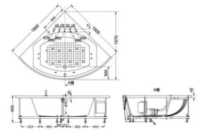 Bồn tắm ngọc trai góc TOTO PPY1353-3HPE#P/DB503R-2A/NTP001E - 3