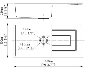 Chậu Rửa Chén Đá Nhân Tạo 1 Hộc Có Cánh CREAVE G-T10050I - 10 Chậu Rửa Chén Đá Nhân Tạo 1 Hộc Có Cánh CREAVE G-T10050I - 9