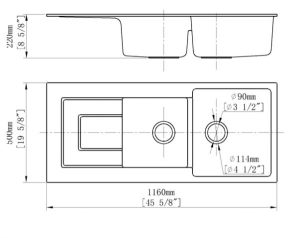 Chậu Rửa Chén Đá Nhân Tạo 2 Hộc Có Cánh CREAVE G-T11650K - 10 Chậu Rửa Chén Đá Nhân Tạo 2 Hộc Có Cánh CREAVE G-T11650K - 9