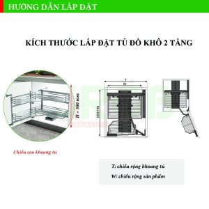Tủ đồ khô 2 tầng inox sợi Grob - 11