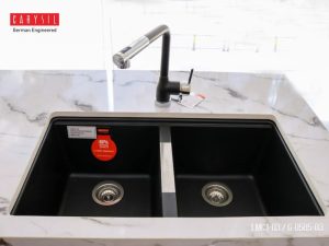 CHẬU RỬA CHÉN CARYSIL LMC1-03/NERA (ĐEN) - 2 CARYSIL LMC1-03/NERA