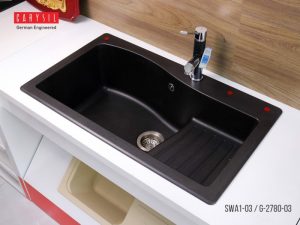 CHẬU RỬA CHÉN CARYSIL SWA1-03/NERA (ĐEN) - 2 CARYSIL SWA1-03/NERA