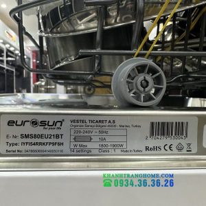 MÁY RỬA BÁT ÂM TOÀN PHẦN EUROSUN SMS80EU21BT SERIAL 8 - 156 MÁY RỬA BÁT ÂM TOÀN PHẦN EUROSUN SMS80EU21BT SERIAL 8 - 155