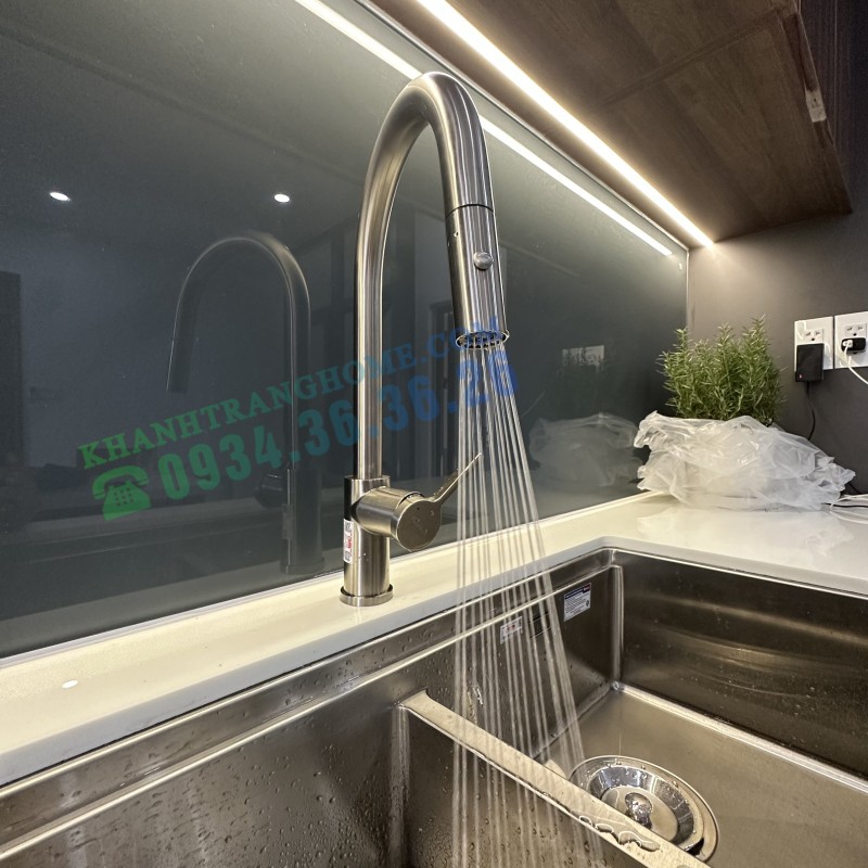 VÒI RỬA BÁT DÂY RÚT KONOX ALTO NICKEL - 92