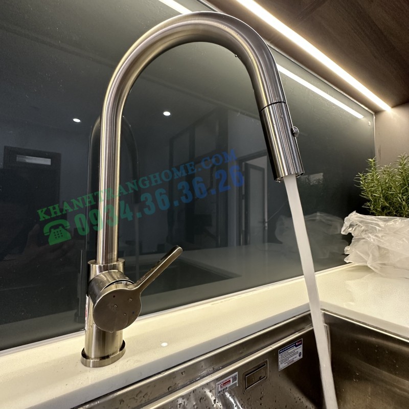 VÒI RỬA BÁT DÂY RÚT KONOX ALTO NICKEL - 106