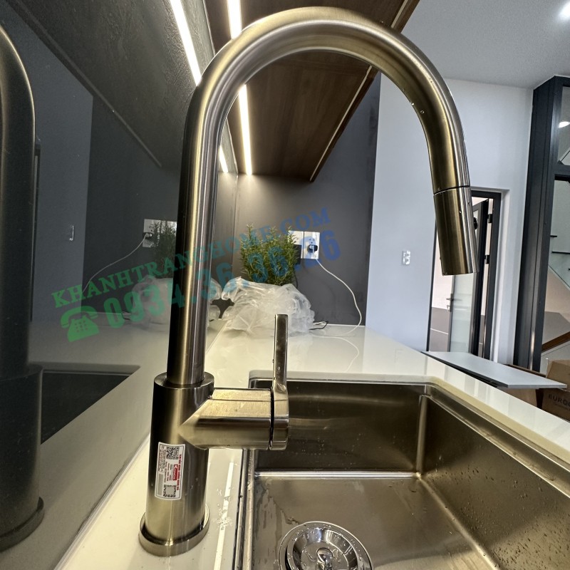 VÒI RỬA BÁT DÂY RÚT KONOX ALTO NICKEL - 112