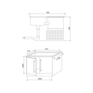 Máy rửa chén tích hợp Malloca WQP6-890F4 - 1 MÁY RỬA CHÉN TÍCH HỢP MALLOCA WQP6-890F4