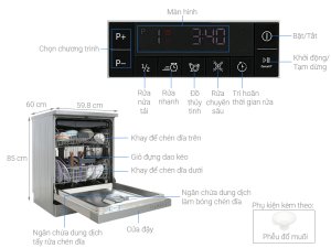 Máy rửa chén bát độc lập Beko DFN28424X - 9