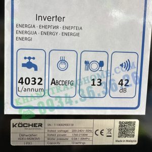 MÁY RỬA CHÉN BÁT KOCHER KDEU 8828 SEMI - 31