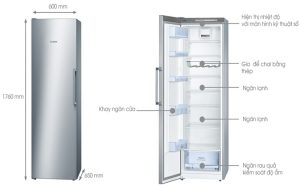 Tủ lạnh 1 cánh màu inox Bosch KSV36VI30 - 5