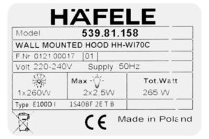 Máy hút mùi áp tường Hafele HH-WI70C 539.81.158 - 50