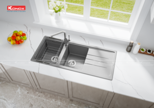 CHẬU RỬA CHÉN KONOX GRANITE SINK PHOENIX 1160 GREY - 17