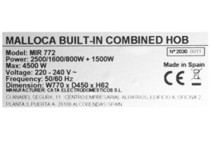 Bếp điện từ 2 vùng nấu Malloca MIR 772 - 29