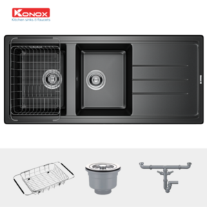 CHẬU RỬA CHÉN KONOX GRANITE SINK PHOENIX 1160 BLACK - 14 CHẬU RỬA CHÉN KONOX GRANITE SINK PHOENIX 1160 BLACK - 13