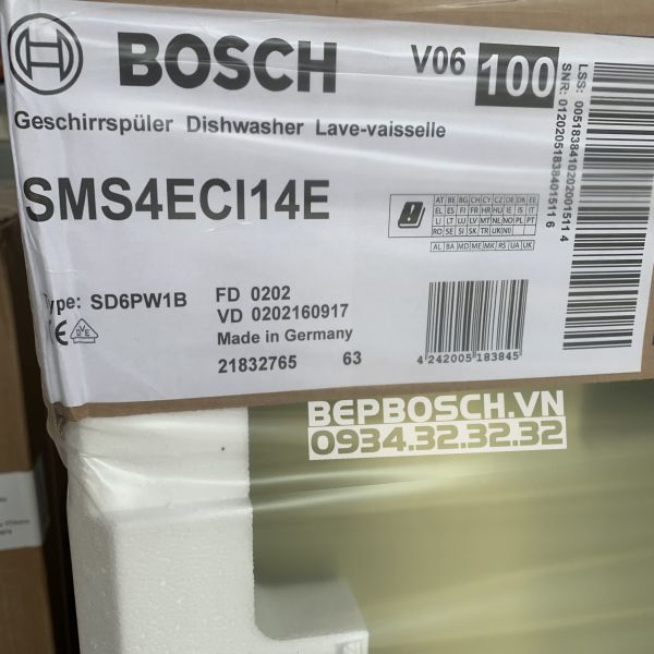 Máy rửa chén bát Bosch SMS4ECI14E series 4 - Hé cửa tự động - 8