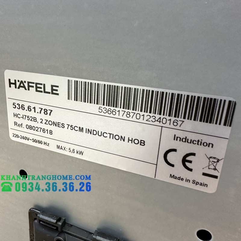 Bếp Từ 2 Vùng Nấu HC-I752B Hafele 536.61.787 - 91