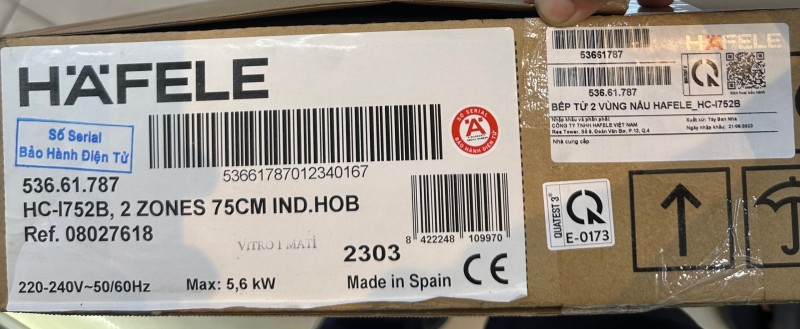 Bếp Từ 2 Vùng Nấu HC-I752B Hafele 536.61.787 - 95
