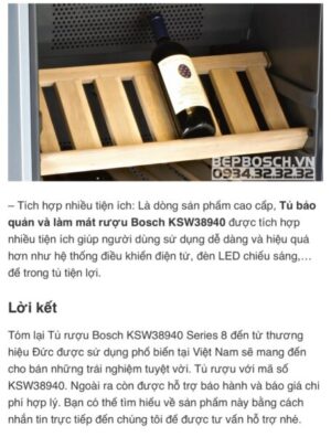 TỦ RƯỢU ĐỘC LẬP BOSCH HMH.KSW38940|SERIE 8 - 152 TỦ RƯỢU ĐỘC LẬP BOSCH HMH.KSW38940|SERIE 8 - 151