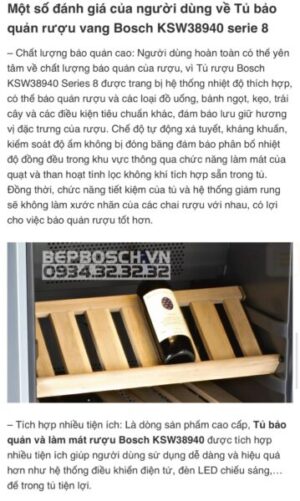 TỦ RƯỢU ĐỘC LẬP BOSCH HMH.KSW38940|SERIE 8 - 154 TỦ RƯỢU ĐỘC LẬP BOSCH HMH.KSW38940|SERIE 8 - 153