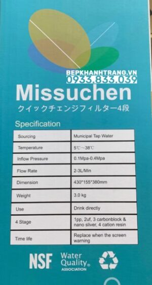 MÁY LỌC NƯỚC MISSUCHEN SKU6300 - 121 MÁY LỌC NƯỚC MISSUCHEN SKU6300 - 120