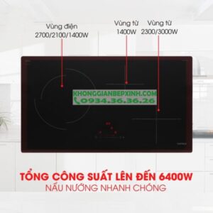 BẾP TỪ KẾT HỢP ĐIỆN HAFELE 3 VÙNG NẤU HC-M773D 536.61.705 - 81 BẾP TỪ KẾT HỢP ĐIỆN HAFELE 3 VÙNG NẤU HC-M773D 536.61.705 - 80