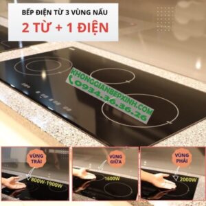 Bếp điện từ 3 vùng nấu Malloca MH-03IRB LB / 2 Vùng từ 1 vùng điện, kính Eurokera - 11 Bếp điện từ 3 vùng nấu Malloca MH-03IRB LB / 2 Vùng từ 1 vùng điện, kính Eurokera - 10