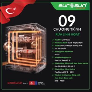 Máy rửa bát âm toàn phần EUROSUN SMS80EU21BT Serial 8 - 91 Máy rửa bát âm toàn phần EUROSUN SMS80EU21BT Serial 8 - 90